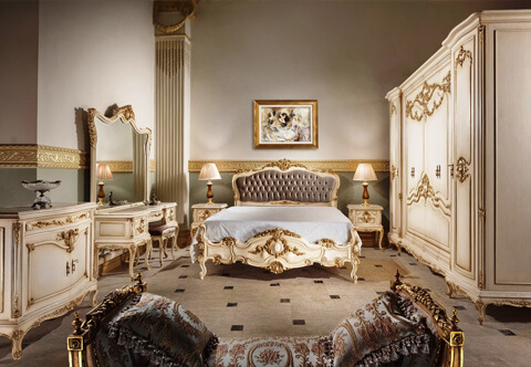French Louis XV ormolu mounted veneer inlaid upholstered back bedroom suite